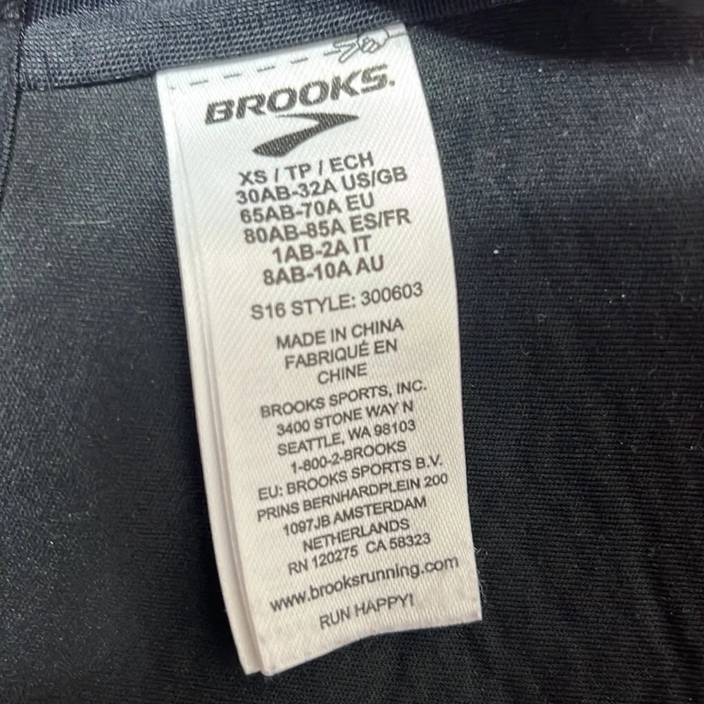 Brooks XS Sports Bra Black Hot Pink Three Size Adjustable Width and Straps